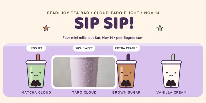 Pearljoy cloud taro flight launch post template