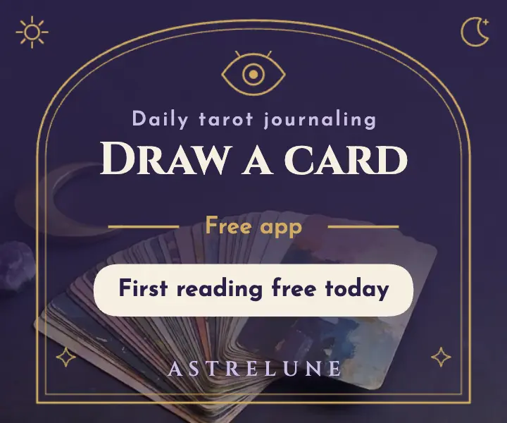 Tarot journaling app medium rectangle ad, mystic template