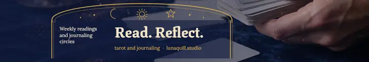 Lunaquill Studio tarot and journaling LinkedIn page cover: tarot studio linkedin cover template