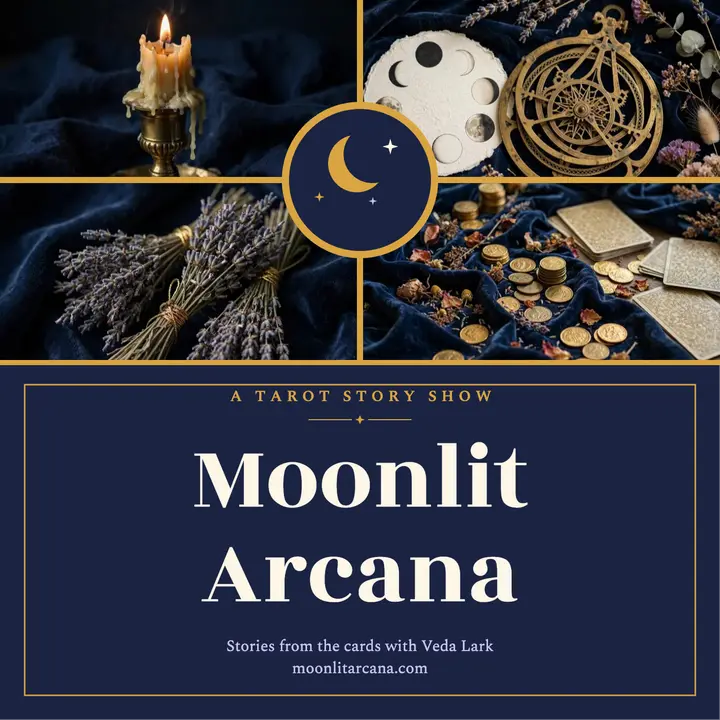 Moonlit Arcana tarot story show cover template
