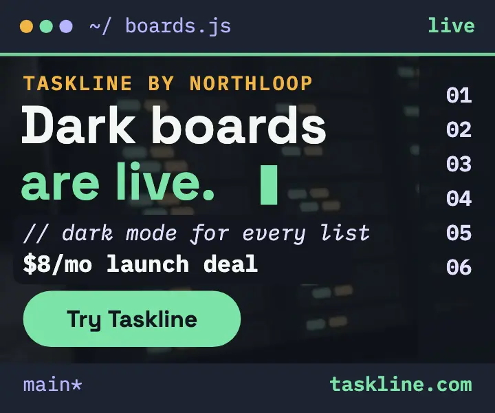 Taskline dark boards launch ad template