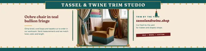 Tassel and Twine upholstery trim banner template