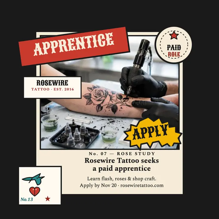 Rosewire Tattoo apprentice search template