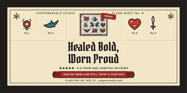 Copperneedle healed-work reviews flash sheet template