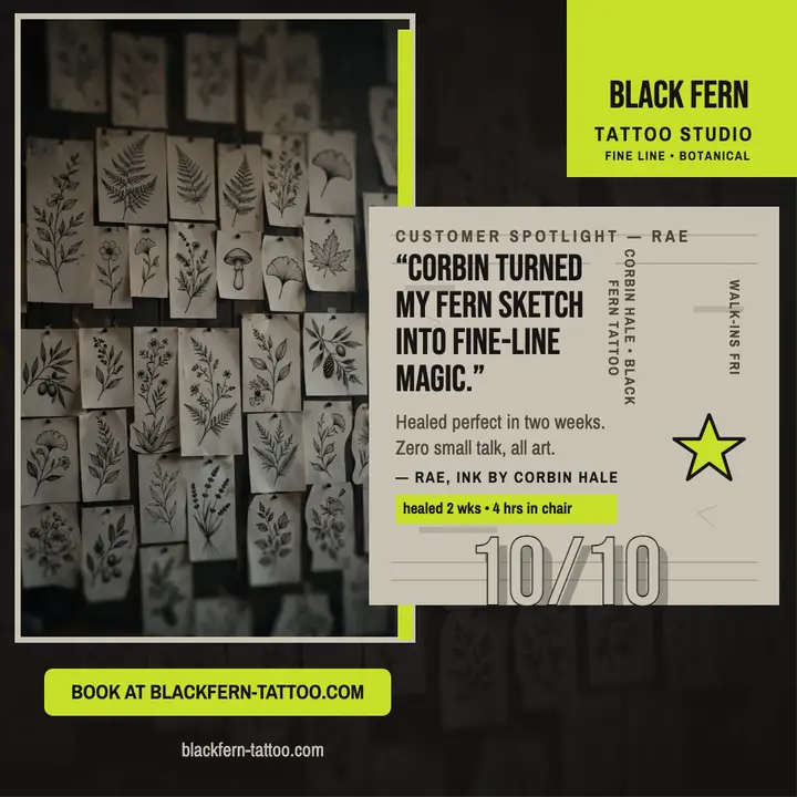 Black Fern Tattoo customer spotlight template