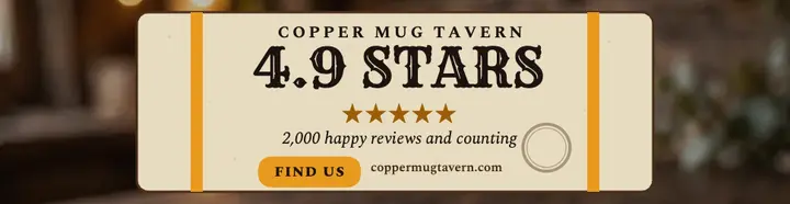 Copper Mug Tavern star coaster ad template