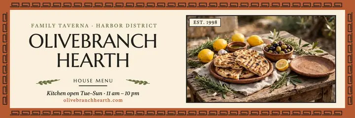 Olivebranch Hearth taverna menu header template
