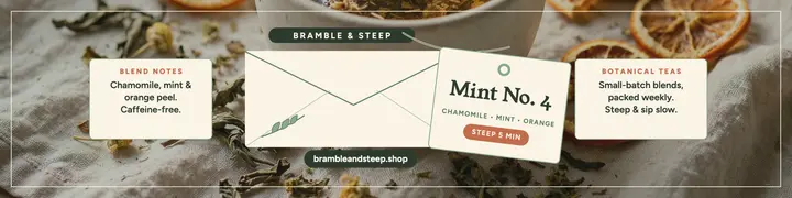 Bramble and Steep tea tag banner template