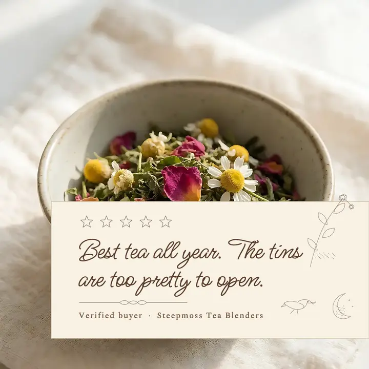 Steepmoss tea blenders review fine-line post: tea shop customer review post template