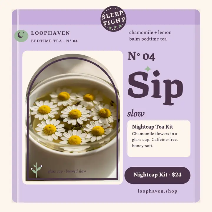 Loophaven nightcap tea kit carton post template