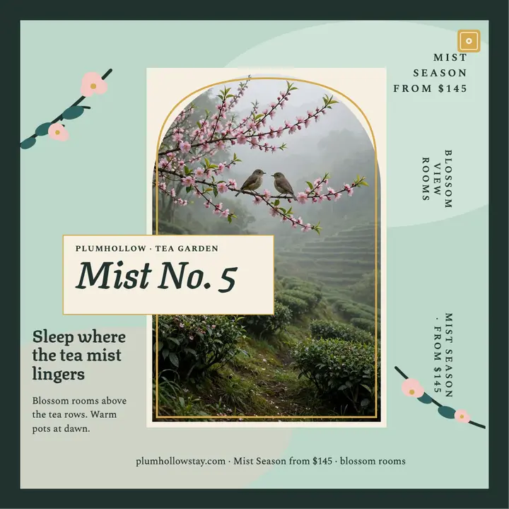 Plumhollow Garden Stay misty mural post template