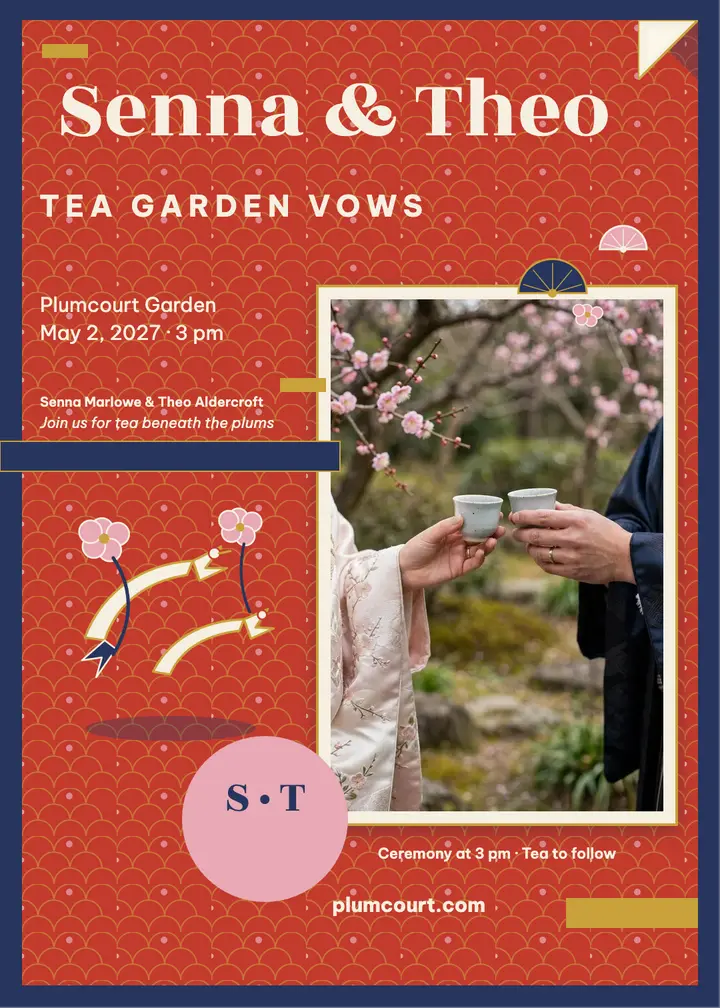 Senna and Theo tea garden invite template
