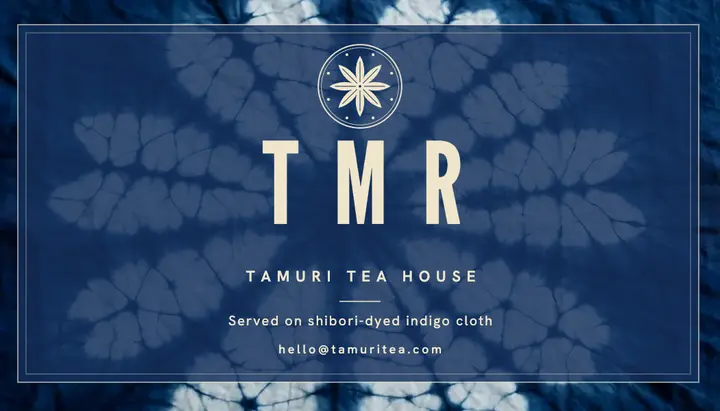 Tamuri tea house crest business card template