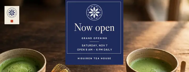 Hisuiren tea house now open Facebook cover template