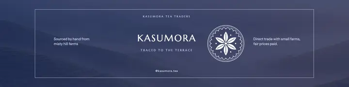 Kasumora Tea Traders LinkedIn banner, kamon crest template