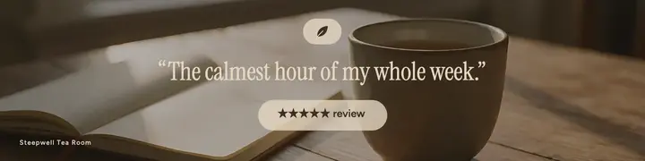 Steepwell Tea Room review LinkedIn banner: customer review banner template