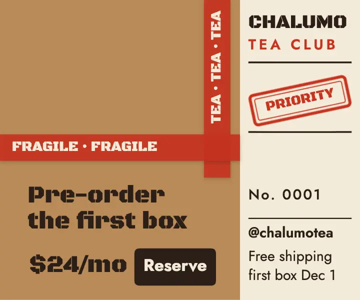 Chalumo tea club first box pre-order ad template