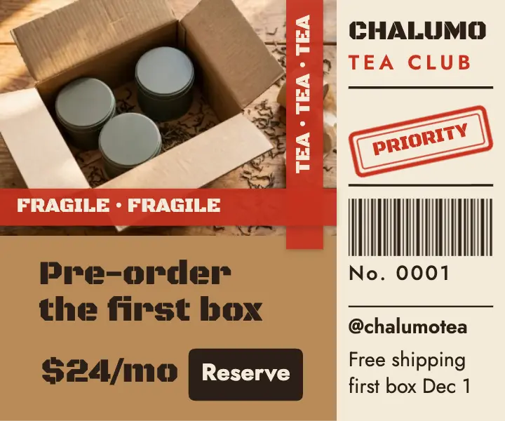 Chalumo tea club first box pre-order ad template
