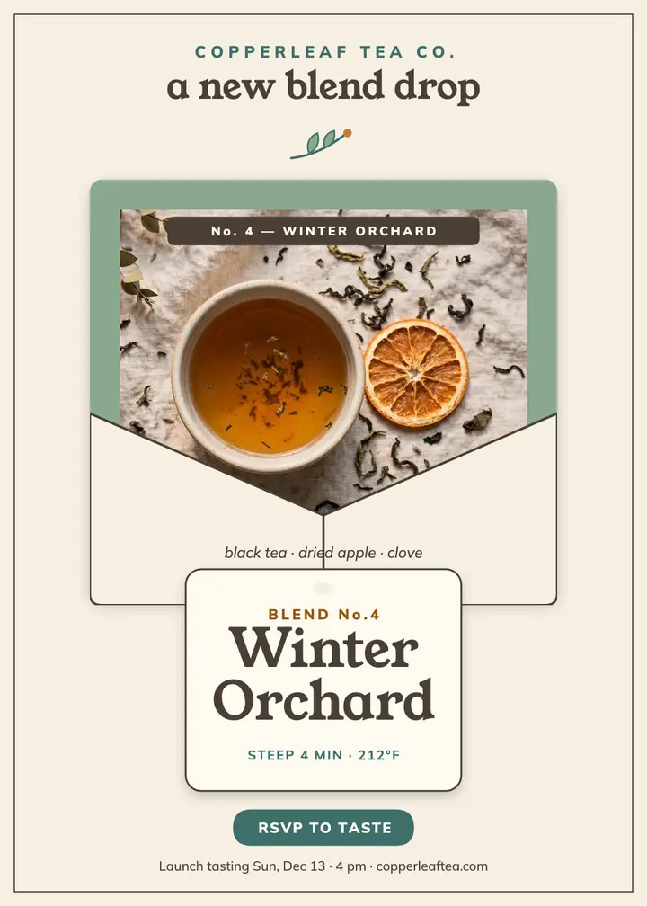 Copperleaf Winter Orchard blend launch template