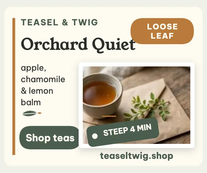 Teasel and Twig tea tag ad template