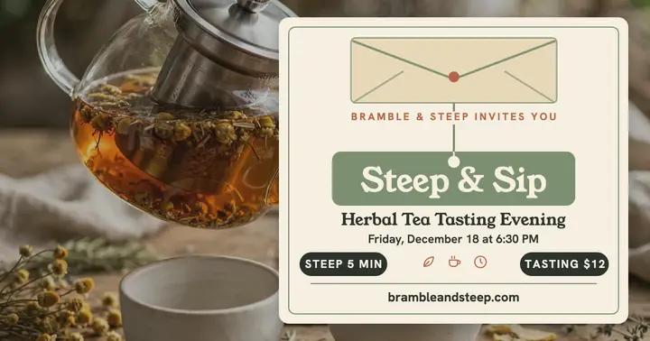 Bramble and Steep tea tasting evening post template