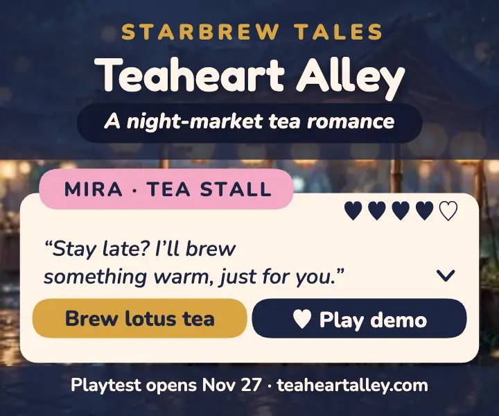 Teaheart Alley night-market romance ad template