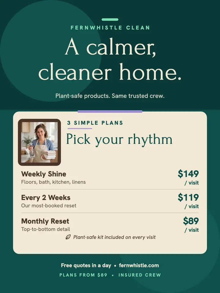 Fernwhistle green cleaning plans portrait template