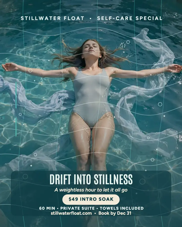 Stillwater Float therapy intro post: float therapy post template