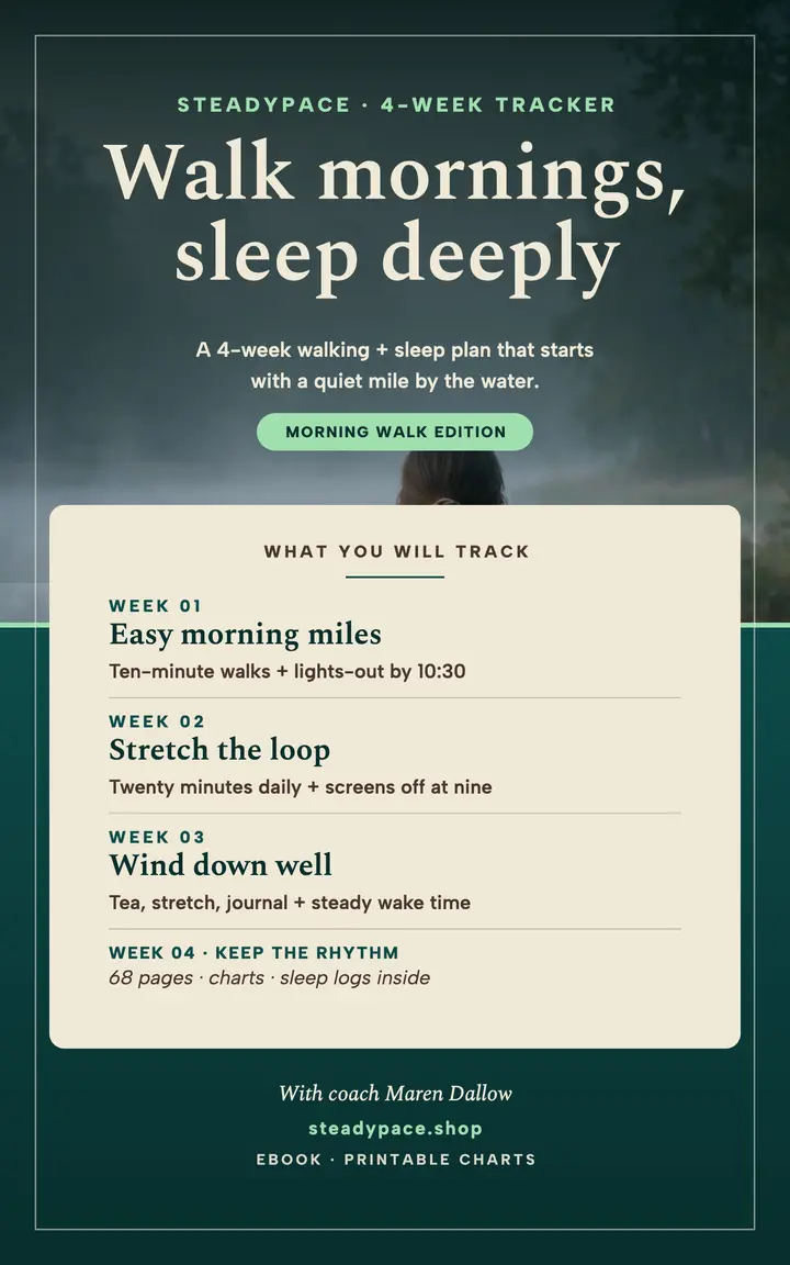 Steadypace morning walk habit tracker ebook cover template