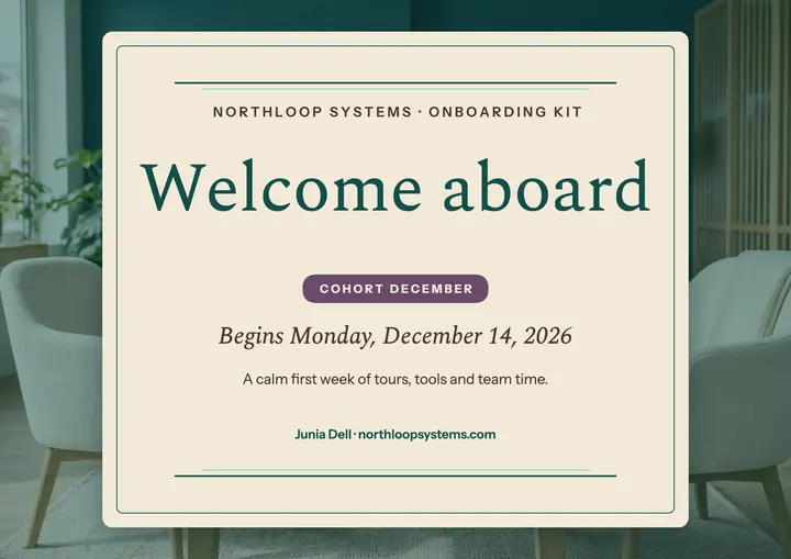 Northloop welcome aboard certificate: welcome aboard certificate template