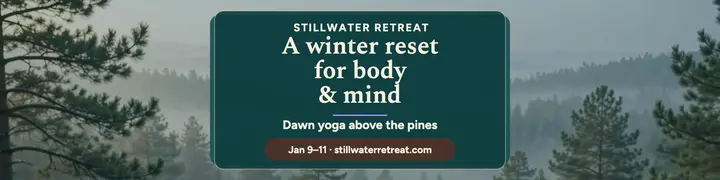 Stillwater winter reset retreat banner: retreat linkedin banner template