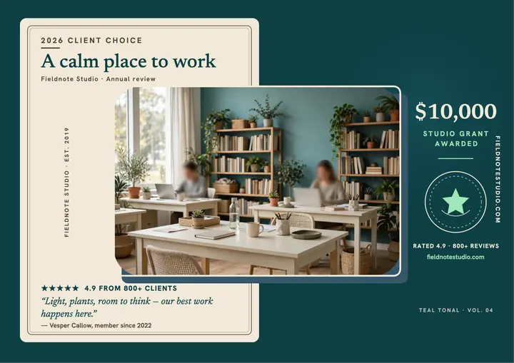 Fieldnote Studio client choice certificate template