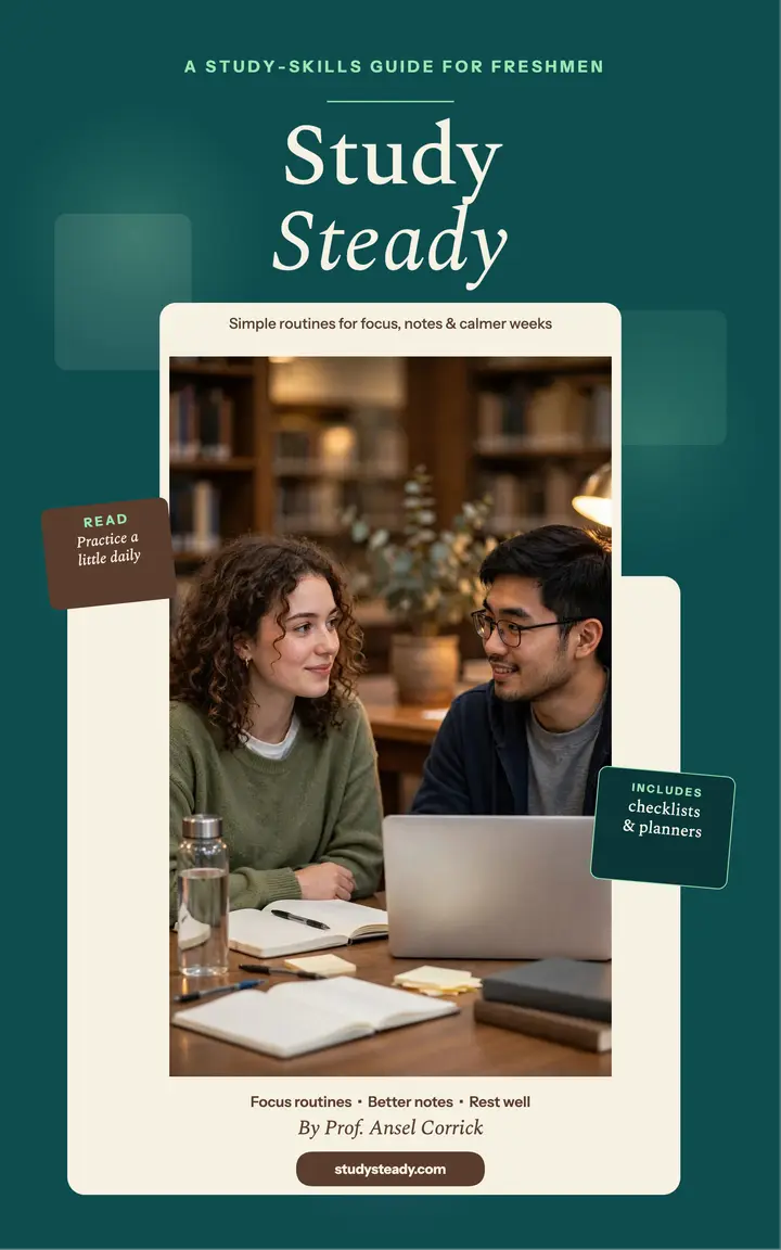Study Steady Guide calm teal ebook cover template