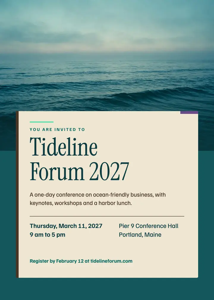 Tideline Forum conference invitation: conference invitation template