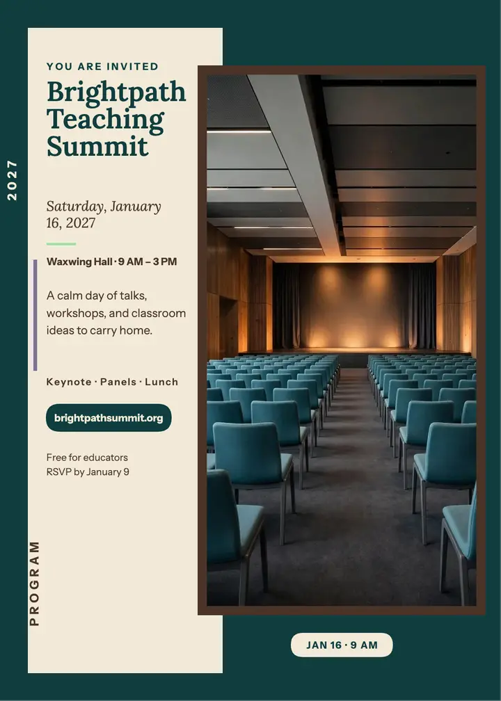 Brightpath Teaching Summit teal invitation template
