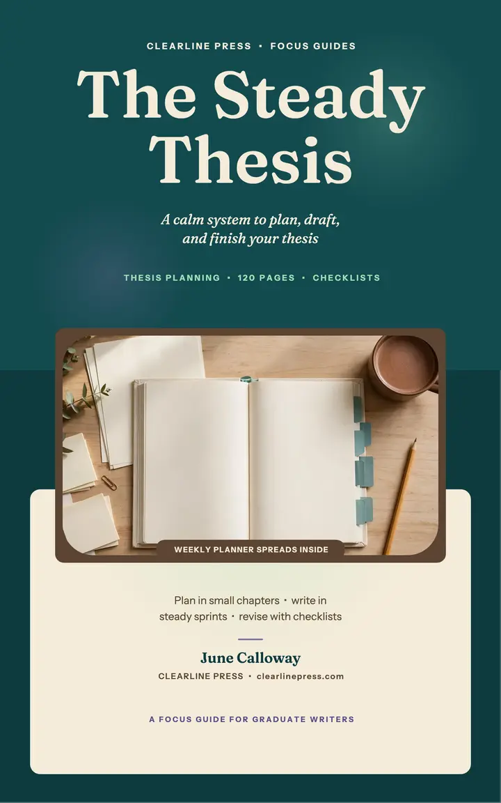 The Steady Thesis ebook cover, thesis planning: thesis planning ebook template