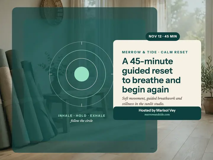 Merrow and Tide calm reset workshop slide: wellness workshop slide template