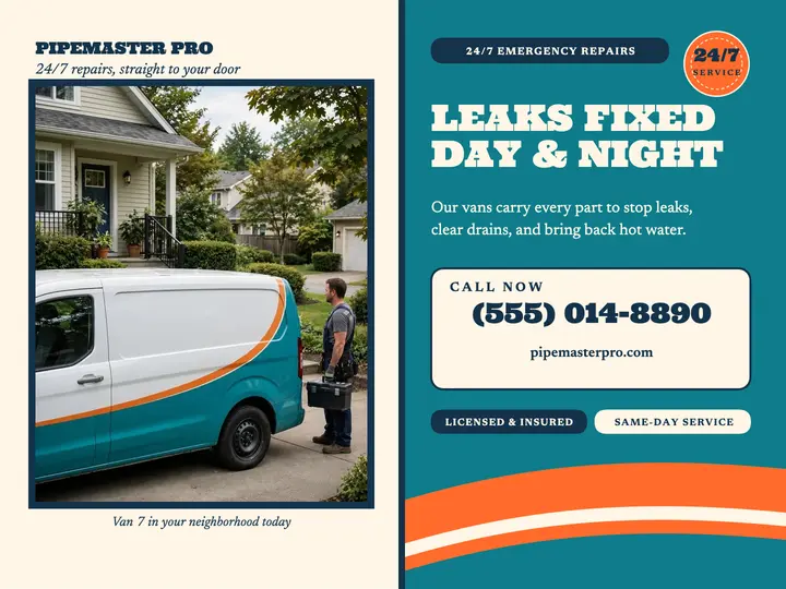Pipemaster Pro van promo slide template