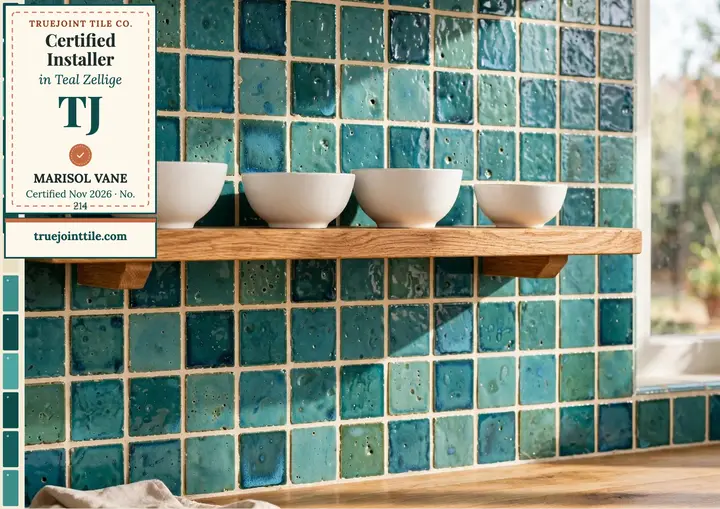 Truejoint teal zellige installer card template