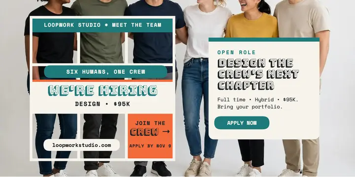 Loopwork Studio team grid hiring post template