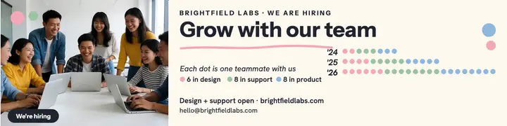 Brightfield Labs team growth hiring banner template