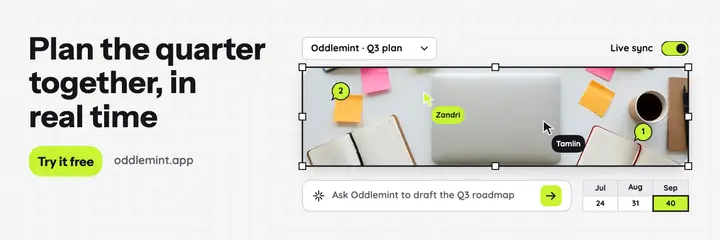 Oddlemint team planning software X header template