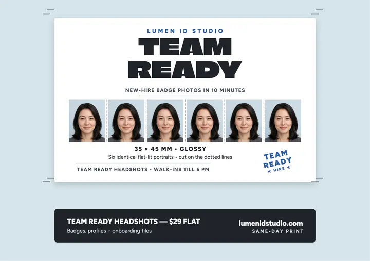 Team Ready headshots ID certificate, Lumen ID: team headshot certificate template