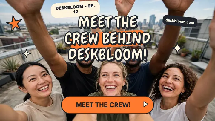 Deskbloom crew selfie thumbnail template