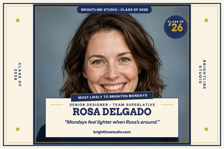 Rosa Delgado team superlative postcard template