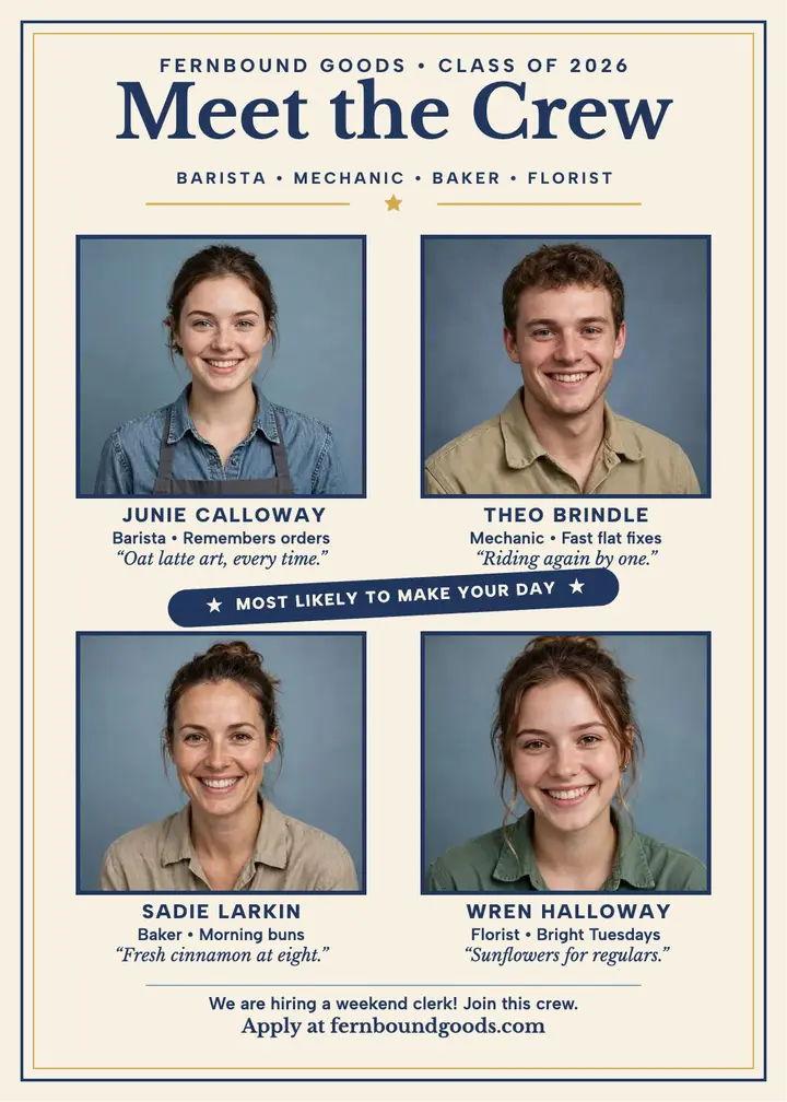 Fernbound Goods meet the crew invite template
