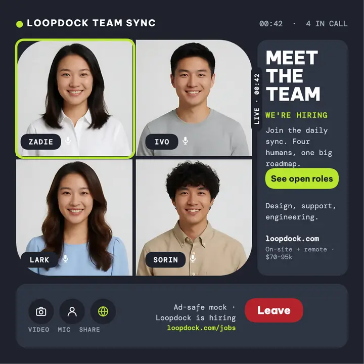 Loopdock team sync hiring post template