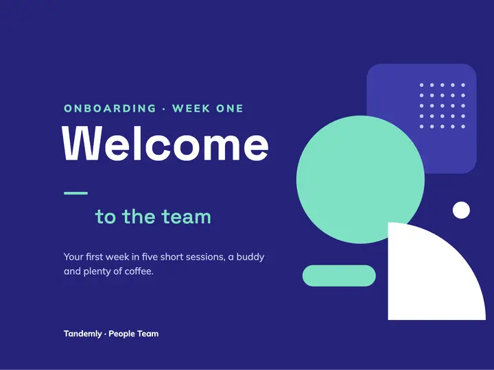 Welcome onboarding slide template