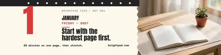 Brightpad study tip tear-off banner template