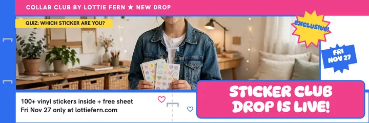 Collab Club sticker drop header template